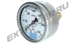 Manometer 600 bar Lisec for the hydraulic station, glycerin-filled